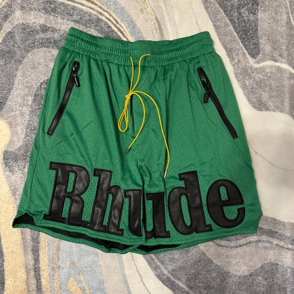 Rhude Green Mesh Shorts Mens Size Large - Picture 1 of 4